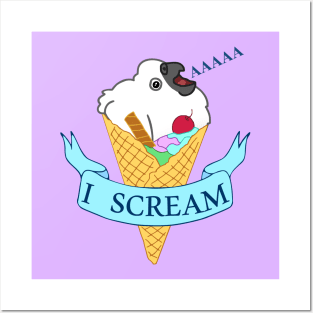 Ice Cream I Scream Baby Cockatoo Posters and Art